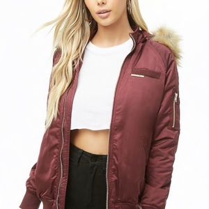 Member Only Faux Fur lined Bomber Jacket